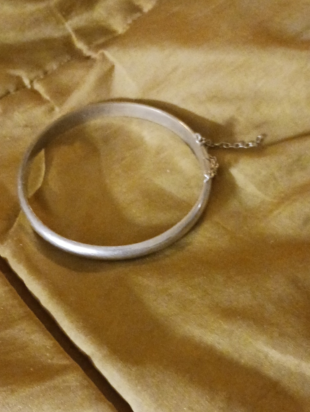 Classic Silver Tone Hinged Bangle Bracelet